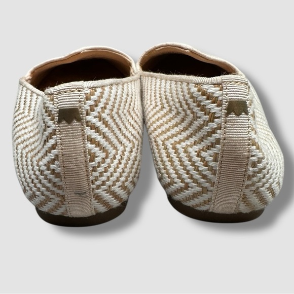 Birdies Heron Woven Loafers Size 7 Chevron Chai White Tan Closed Toe - Picture 5 of 12